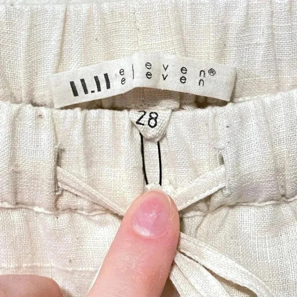 NWT 11.11 Eleven Elevin Ecru Undyed Tapered Organic Cotton Drawstring Pants 28 - Picture 6 of 10